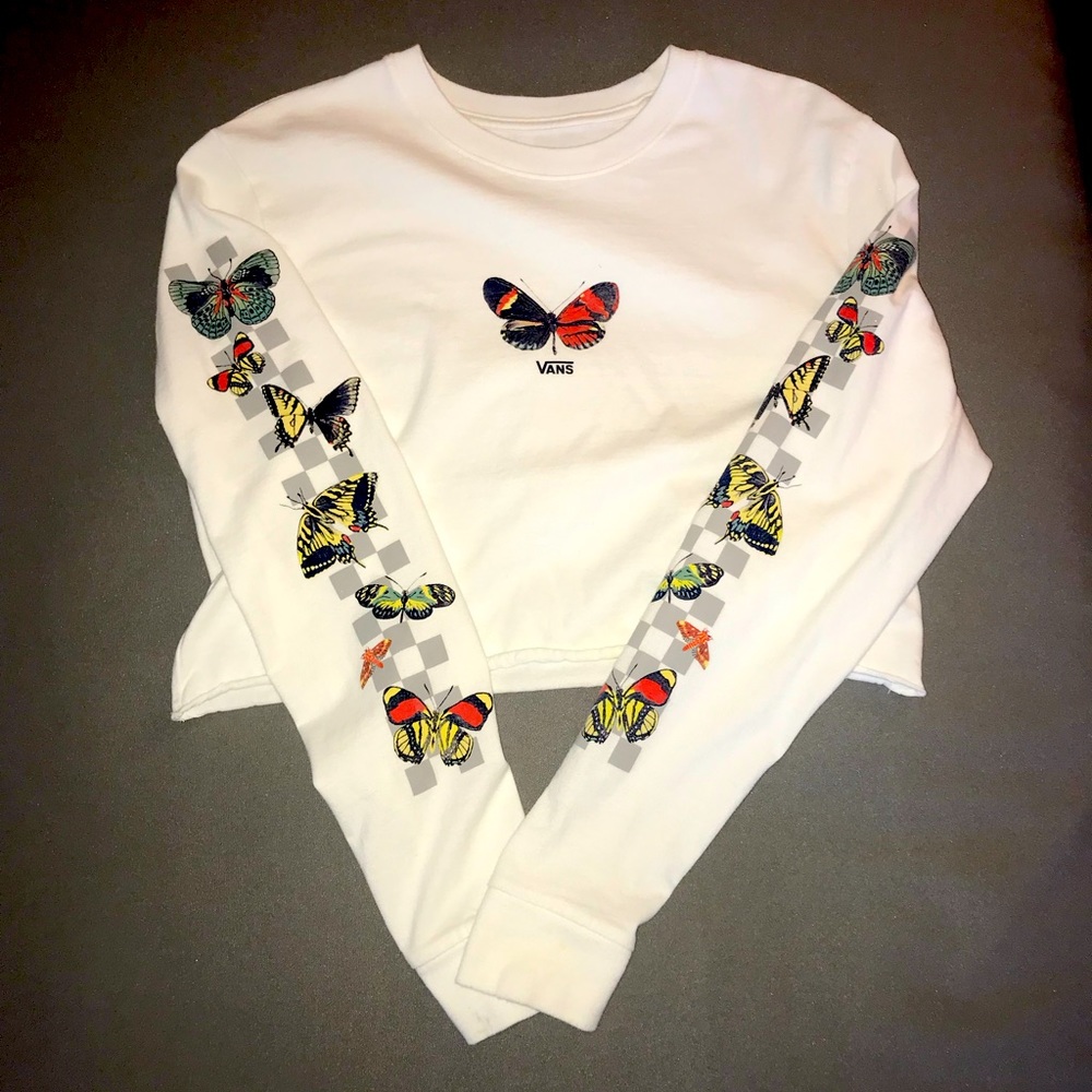 Vans long sleeve crop top butterfly